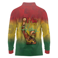 Black History Month Long Sleeve Polo Shirt Africa I Am Black