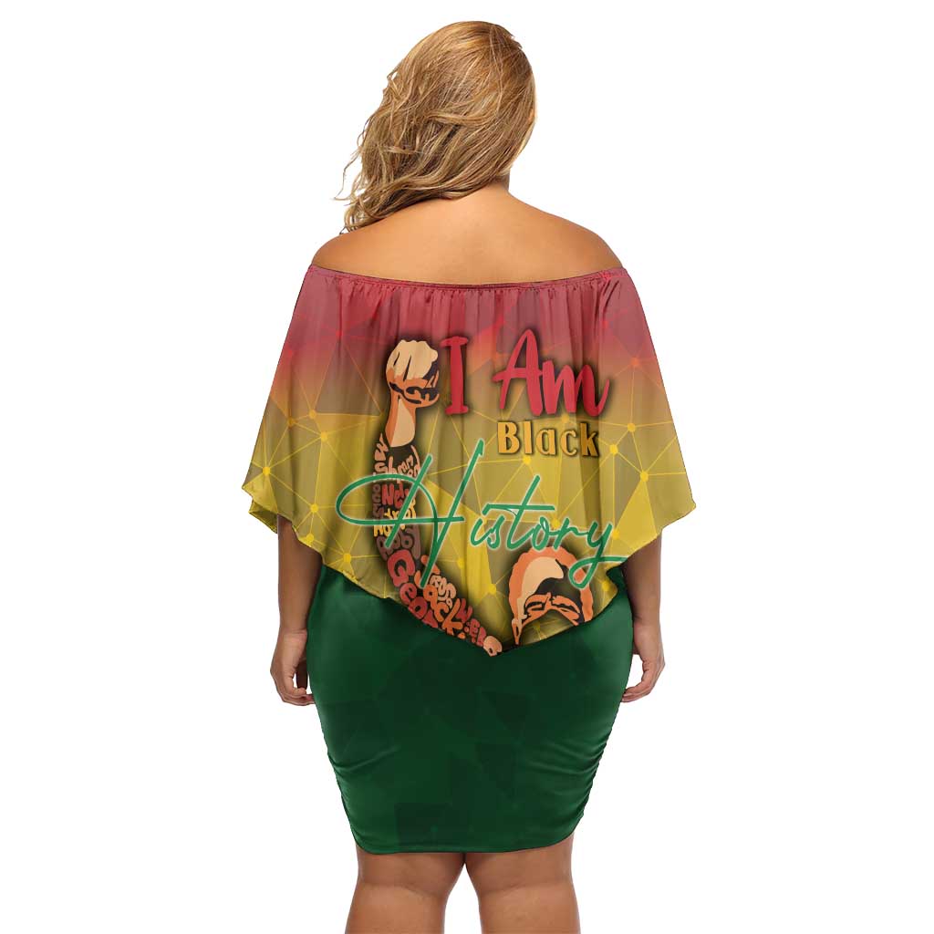 Black History Month Off Shoulder Short Dress Africa I Am Black