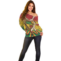Black History Month Off Shoulder Sweater Africa I Am Black