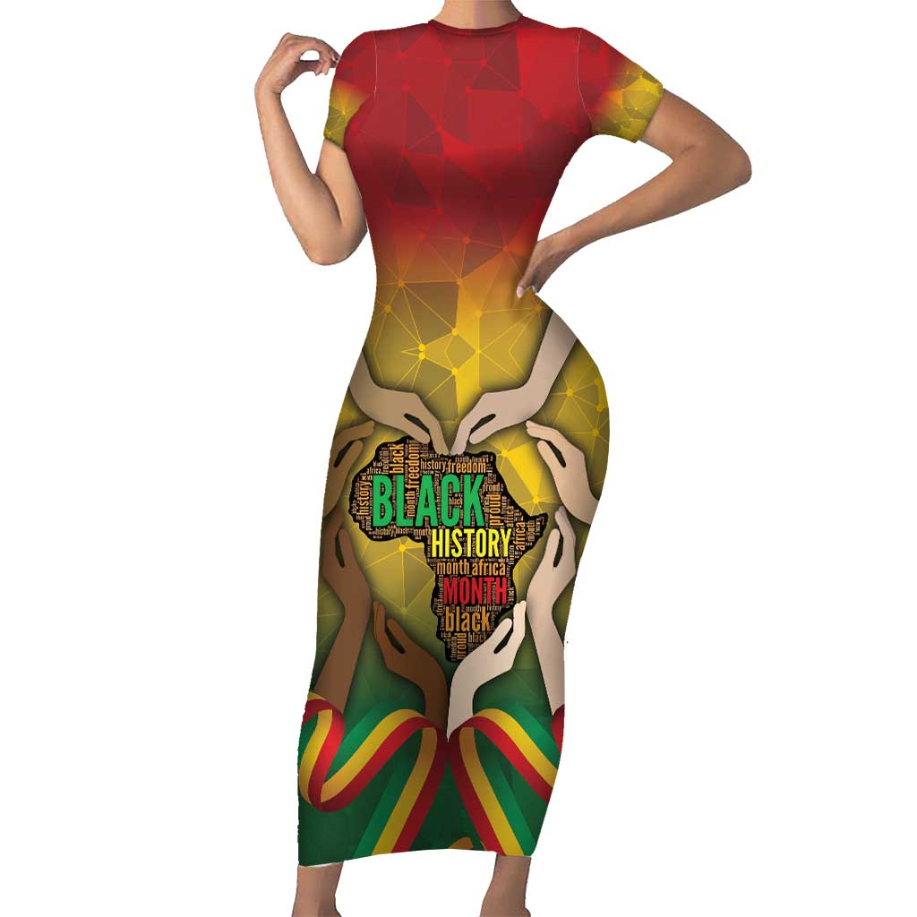 Black History Month Short Sleeve Bodycon Dress Africa I Am Black