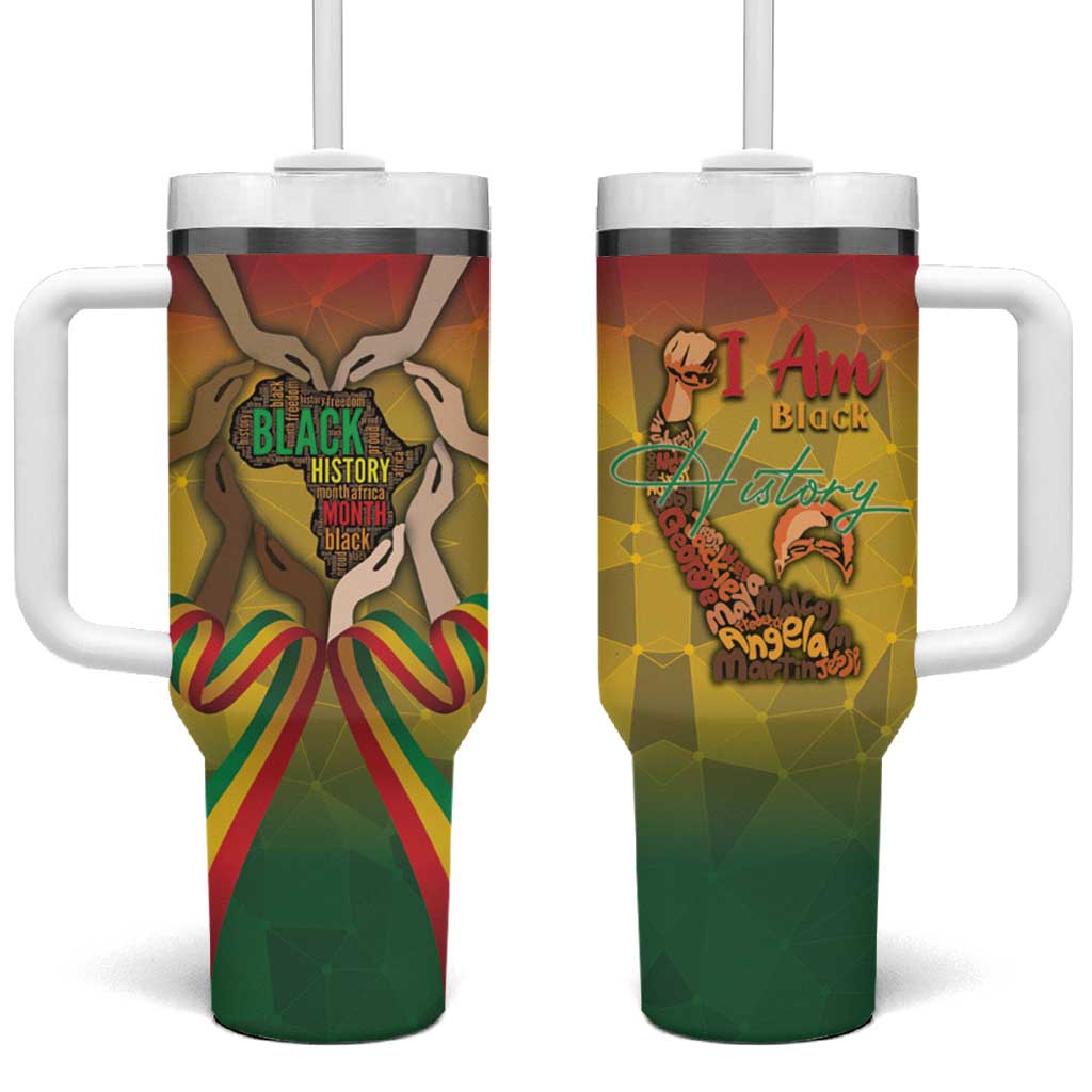 Black History Month Tumbler With Handle Africa I Am Black