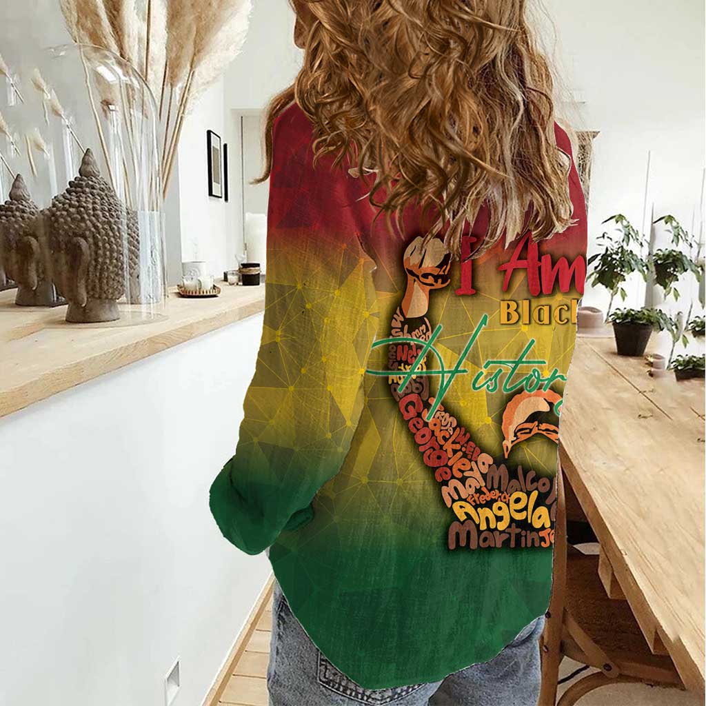 Black History Month Women Casual Shirt Africa I Am Black