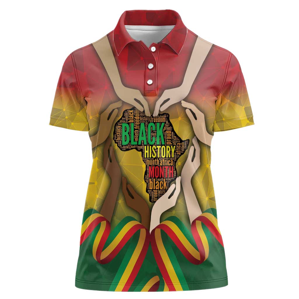 Black History Month Women Polo Shirt Africa I Am Black