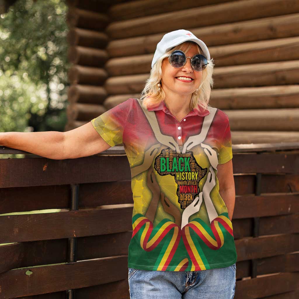 Black History Month Women Polo Shirt Africa I Am Black