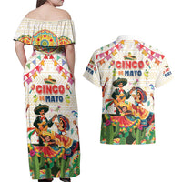 Mexico Cinco De Mayo Couples Matching Off Shoulder Maxi Dress and Hawaiian Shirt Dancing Mexican