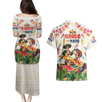 Mexico Cinco De Mayo Couples Matching Puletasi and Hawaiian Shirt Dancing Mexican