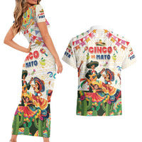 Mexico Cinco De Mayo Couples Matching Short Sleeve Bodycon Dress and Hawaiian Shirt Dancing Mexican