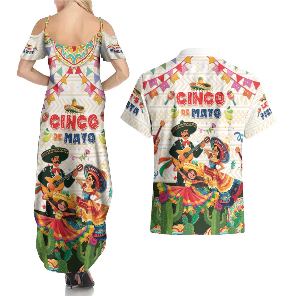 Mexico Cinco De Mayo Couples Matching Summer Maxi Dress and Hawaiian Shirt Dancing Mexican