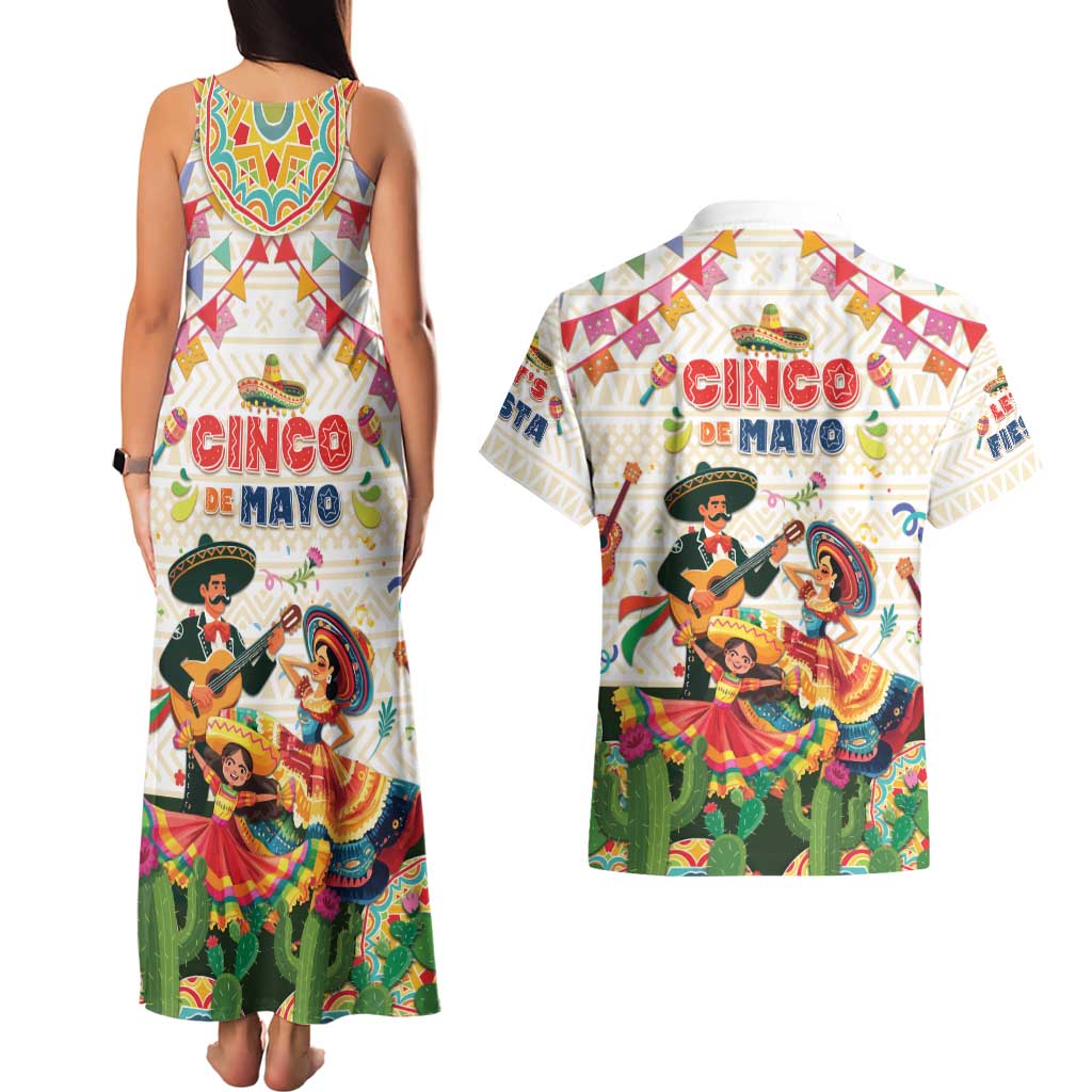 Mexico Cinco De Mayo Couples Matching Tank Maxi Dress and Hawaiian Shirt Dancing Mexican