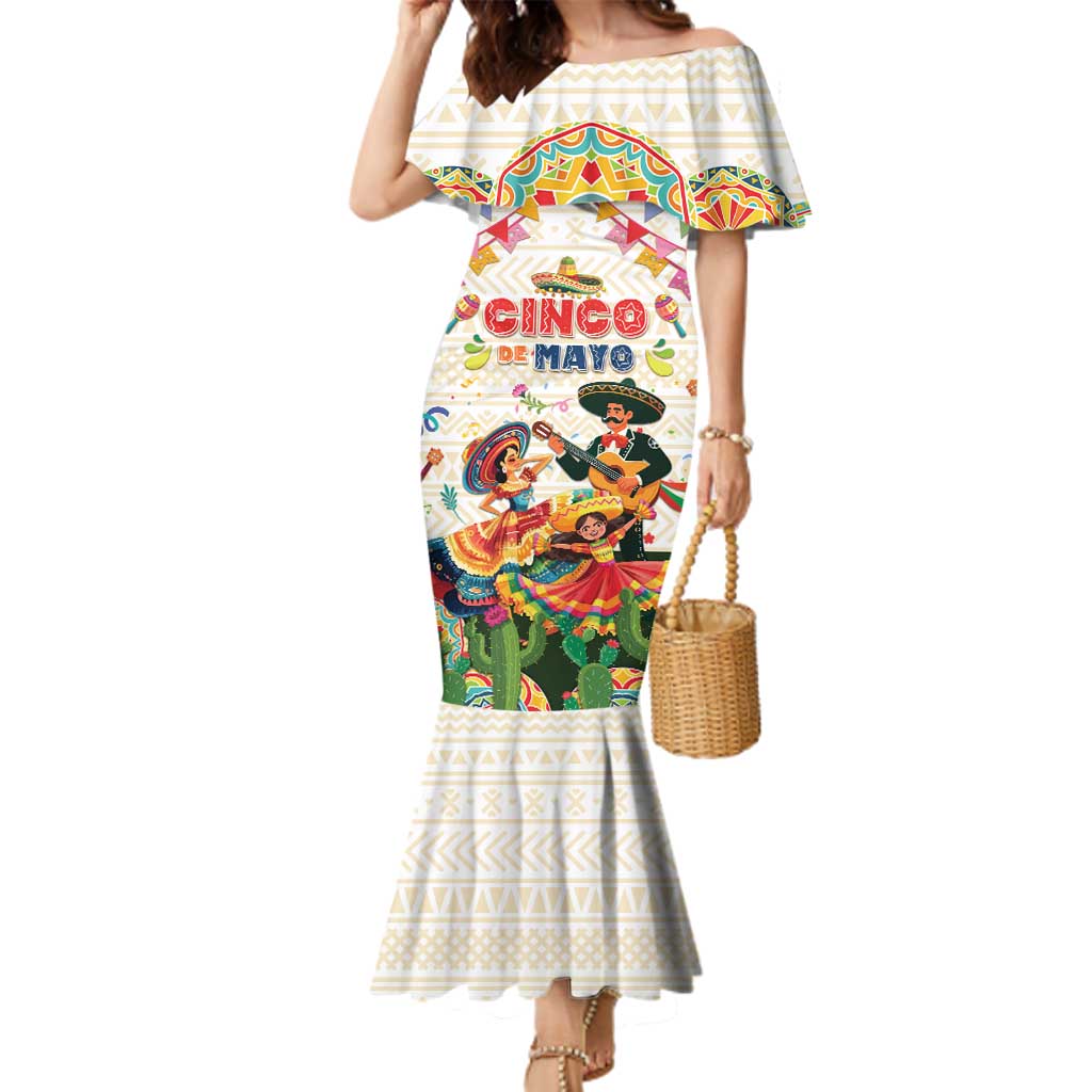 Mexico Cinco De Mayo Family Matching Mermaid Dress and Hawaiian Shirt Dancing Mexican