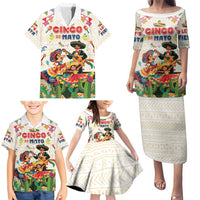 Mexico Cinco De Mayo Family Matching Puletasi and Hawaiian Shirt Dancing Mexican