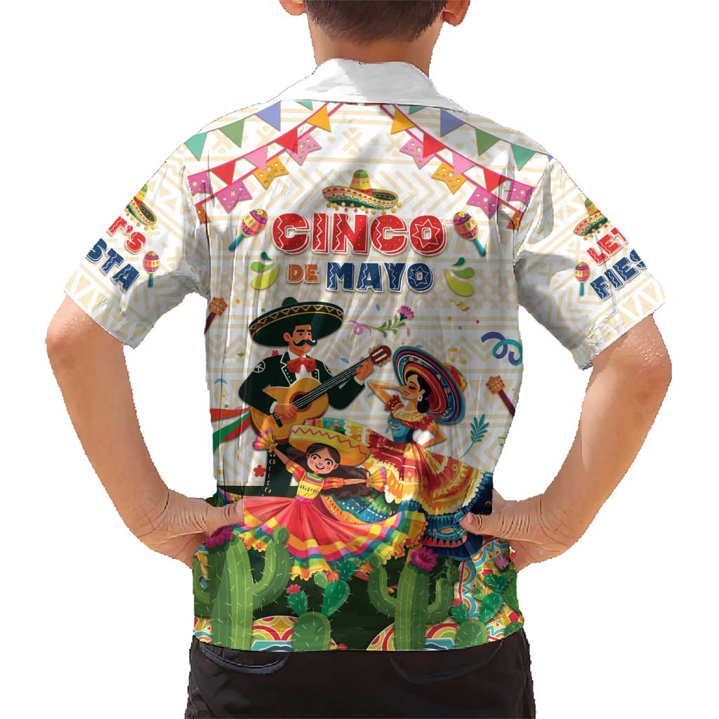 Mexico Cinco De Mayo Family Matching Short Sleeve Bodycon Dress and Hawaiian Shirt Dancing Mexican