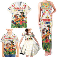 Mexico Cinco De Mayo Family Matching Tank Maxi Dress and Hawaiian Shirt Dancing Mexican