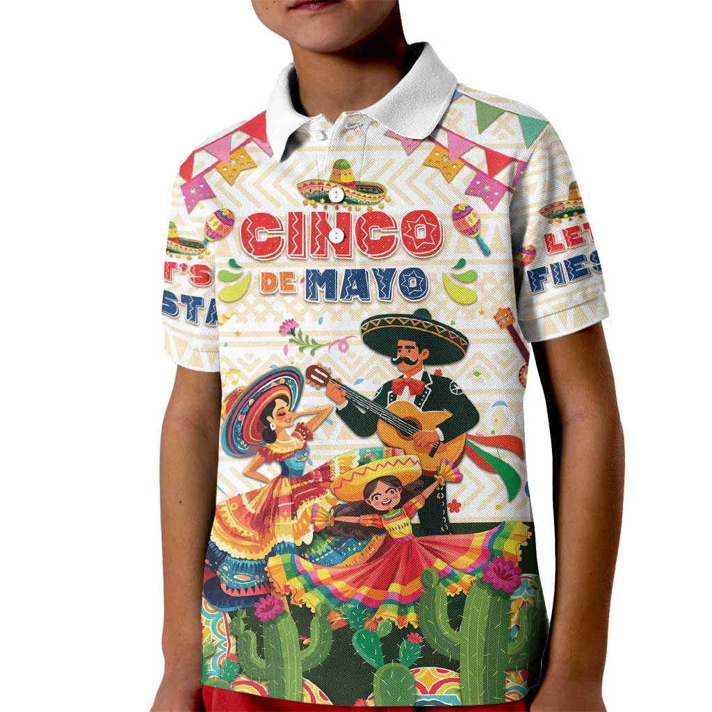 Mexico Cinco De Mayo Kid Polo Shirt Dancing Mexican