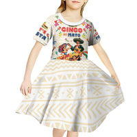 Mexico Cinco De Mayo Kid Short Sleeve Dress Dancing Mexican