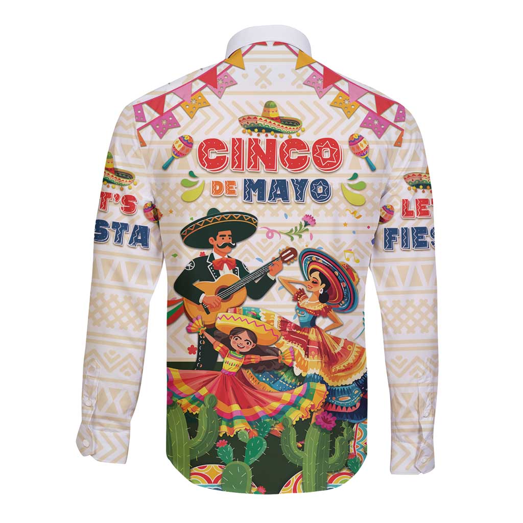 Mexico Cinco De Mayo Long Sleeve Button Shirt Dancing Mexican