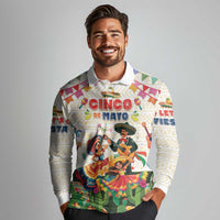 Mexico Cinco De Mayo Long Sleeve Polo Shirt Dancing Mexican