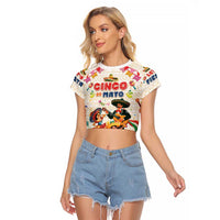 Mexico Cinco De Mayo Raglan Cropped T Shirt Dancing Mexican