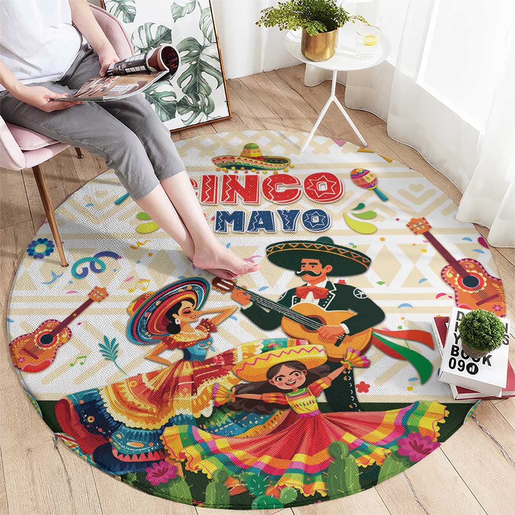 Mexico Cinco De Mayo Round Carpet Dancing Mexican