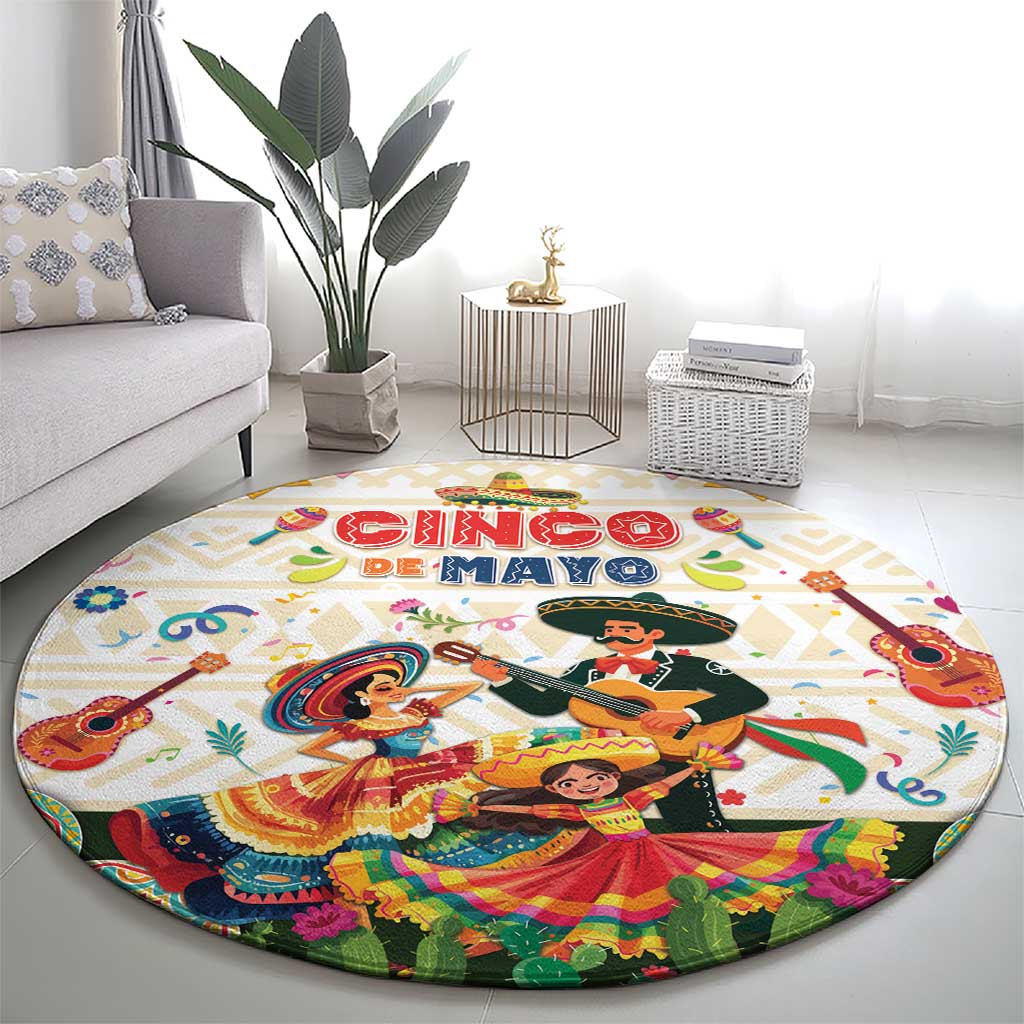 Mexico Cinco De Mayo Round Carpet Dancing Mexican