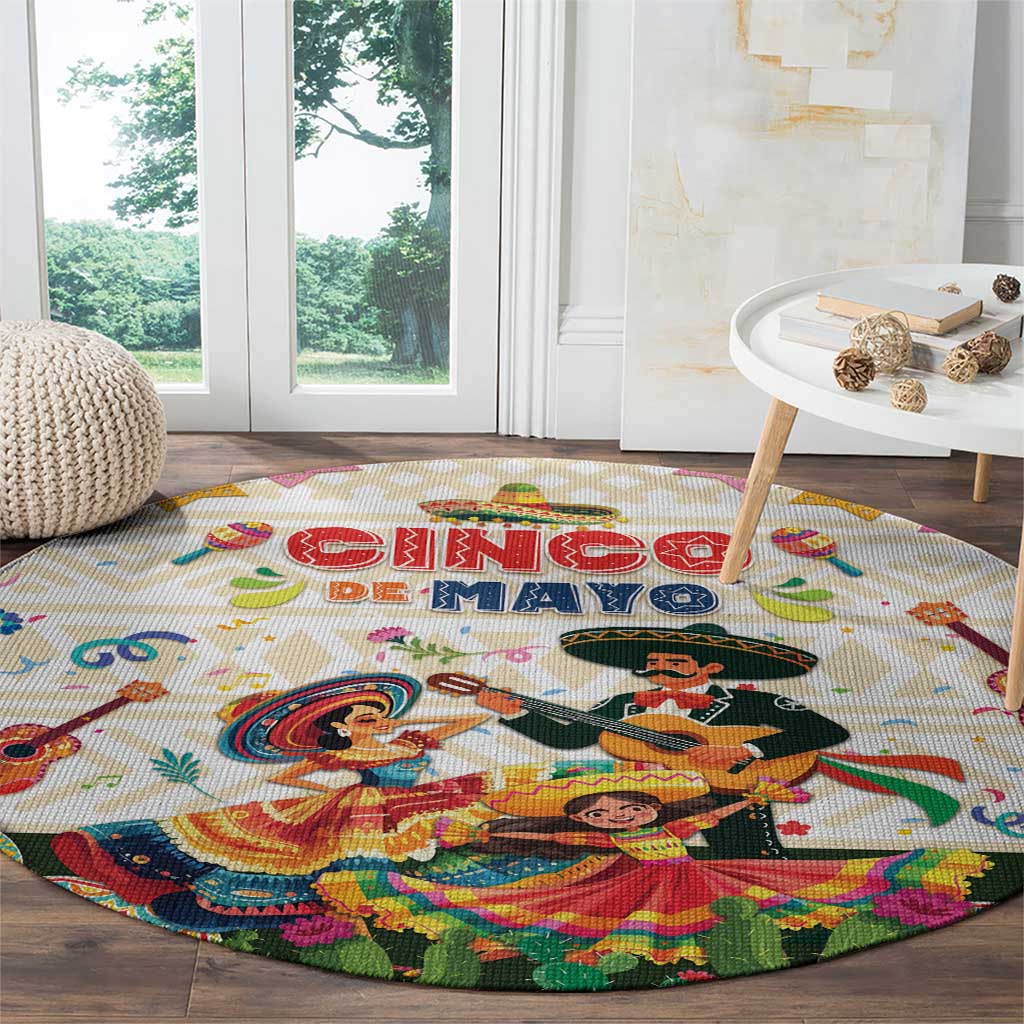 Mexico Cinco De Mayo Round Carpet Dancing Mexican