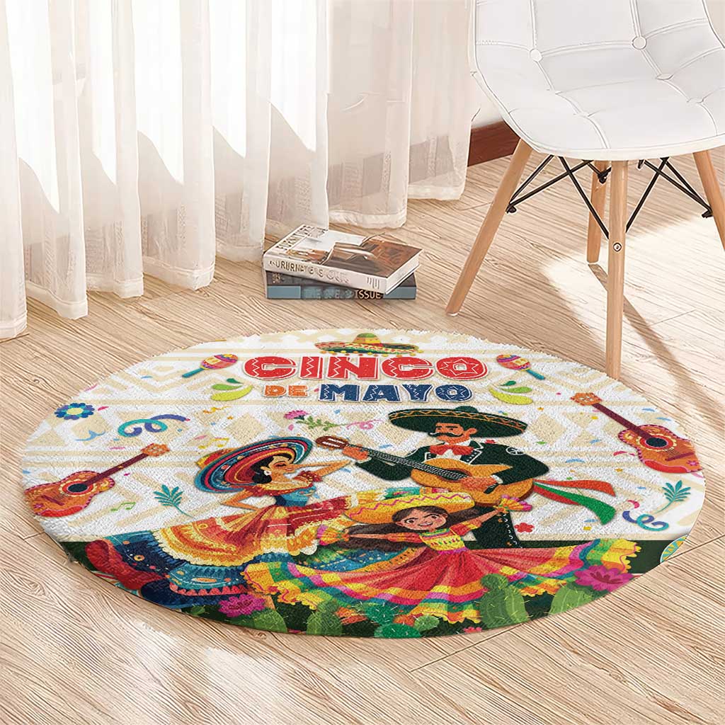 Mexico Cinco De Mayo Round Carpet Dancing Mexican