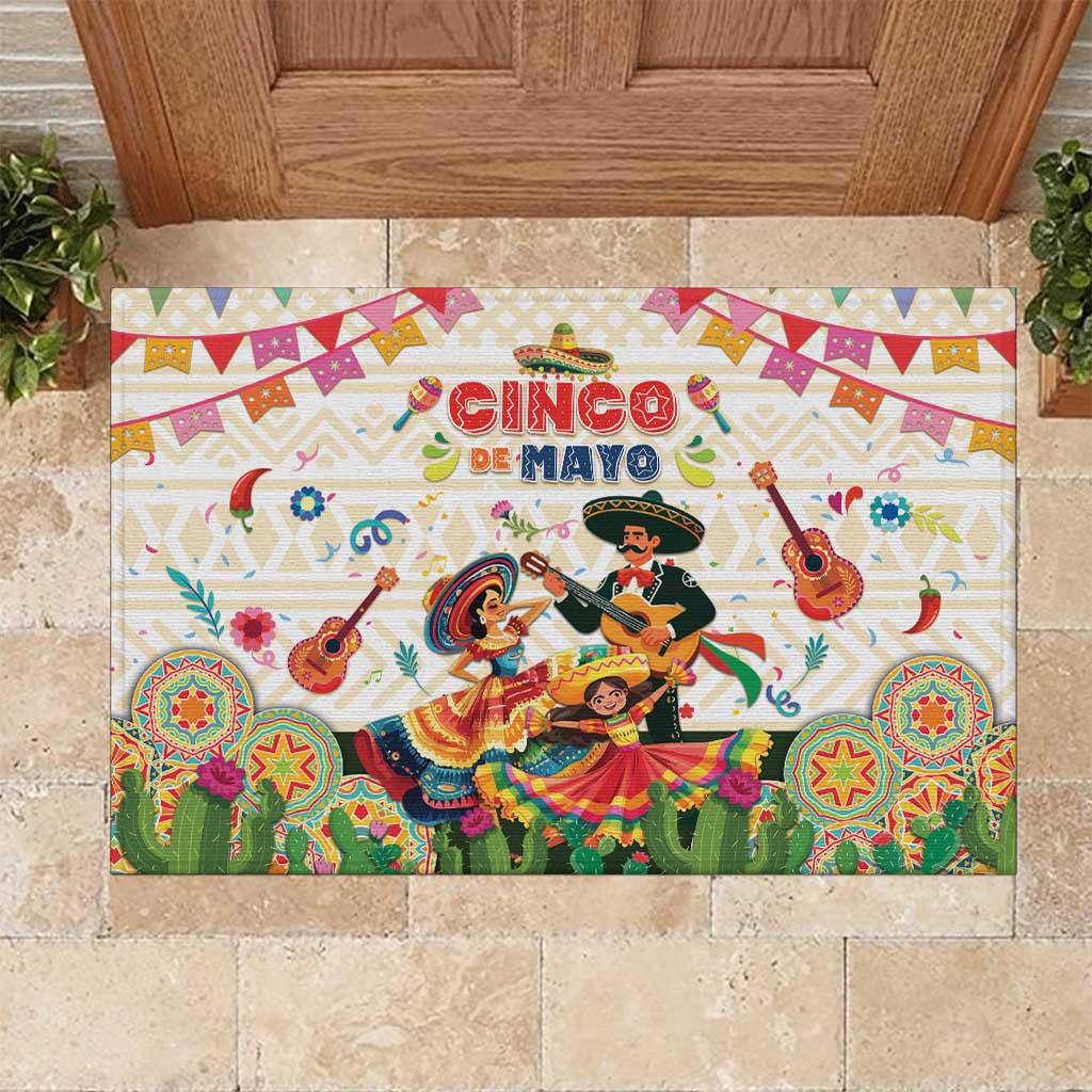 Mexico Cinco De Mayo Rubber Doormat Dancing Mexican