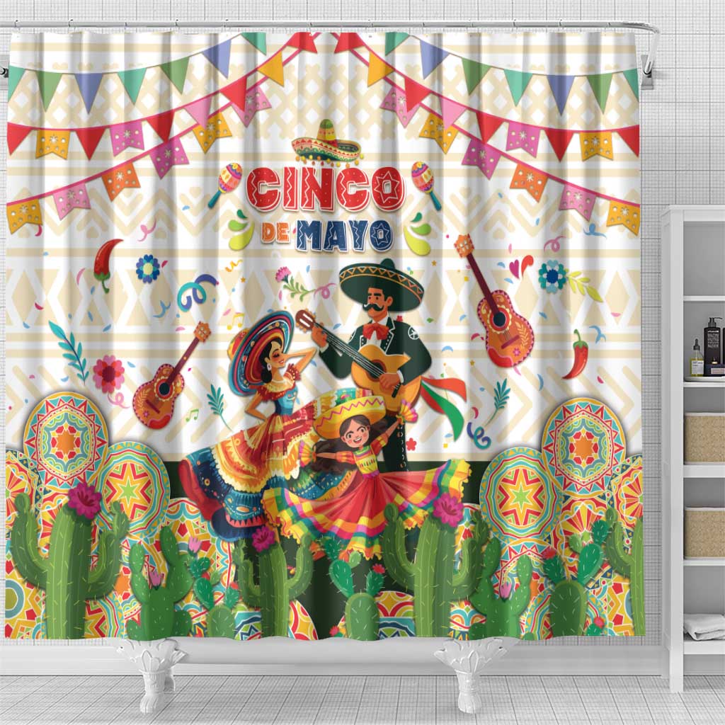 Mexico Cinco De Mayo Shower Curtain Dancing Mexican