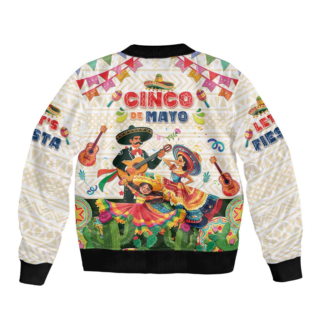 Mexico Cinco De Mayo Sleeve Zip Bomber Jacket Dancing Mexican