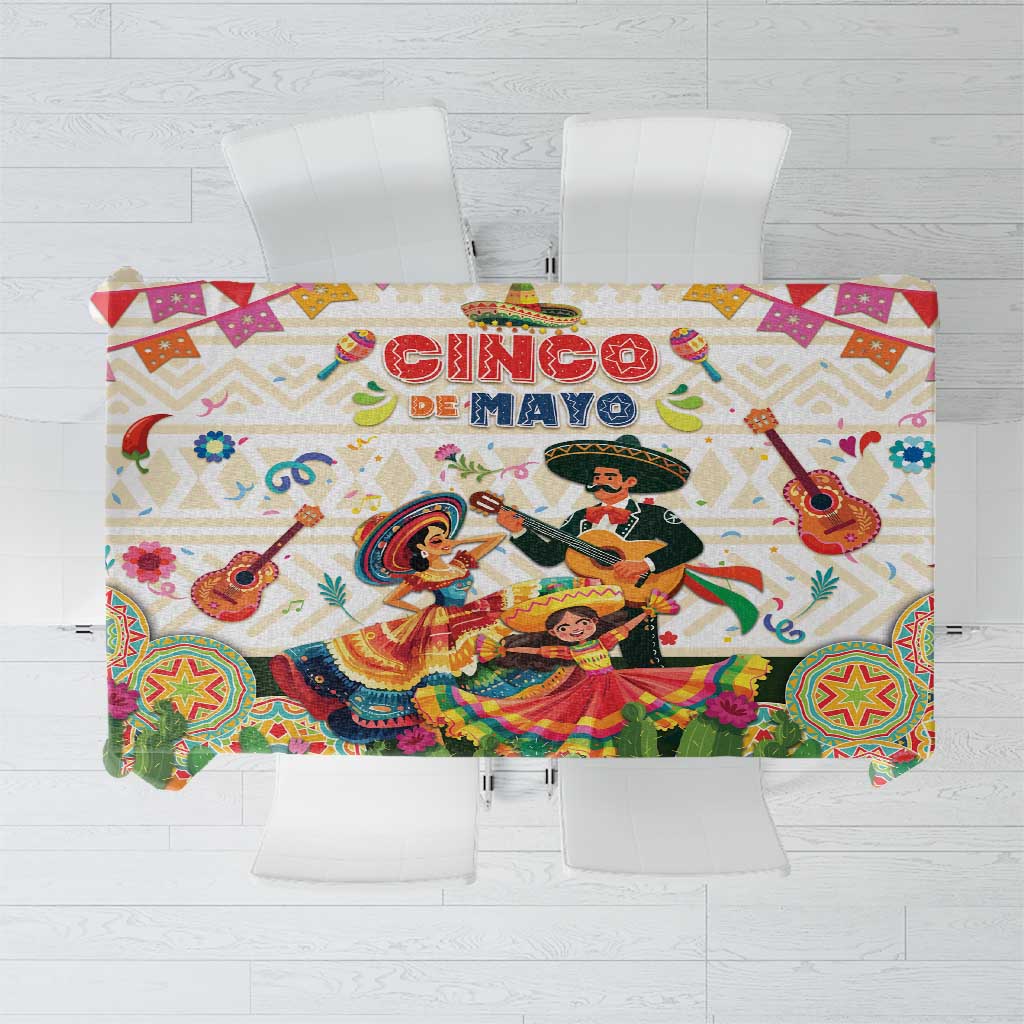 Mexico Cinco De Mayo Tablecloth Dancing Mexican