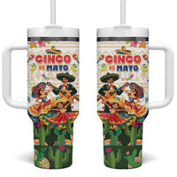 Mexico Cinco De Mayo Tumbler With Handle Dancing Mexican