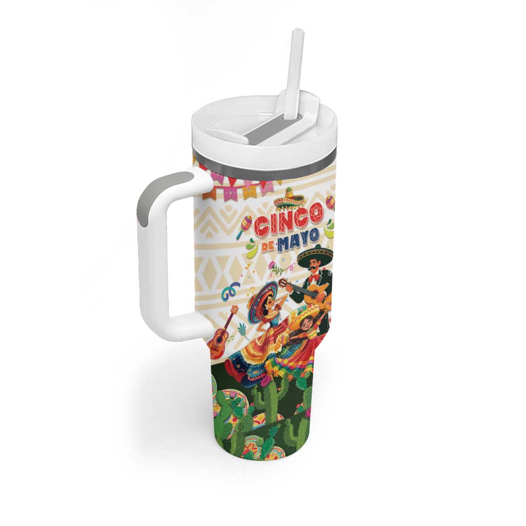 Mexico Cinco De Mayo Tumbler With Handle Dancing Mexican