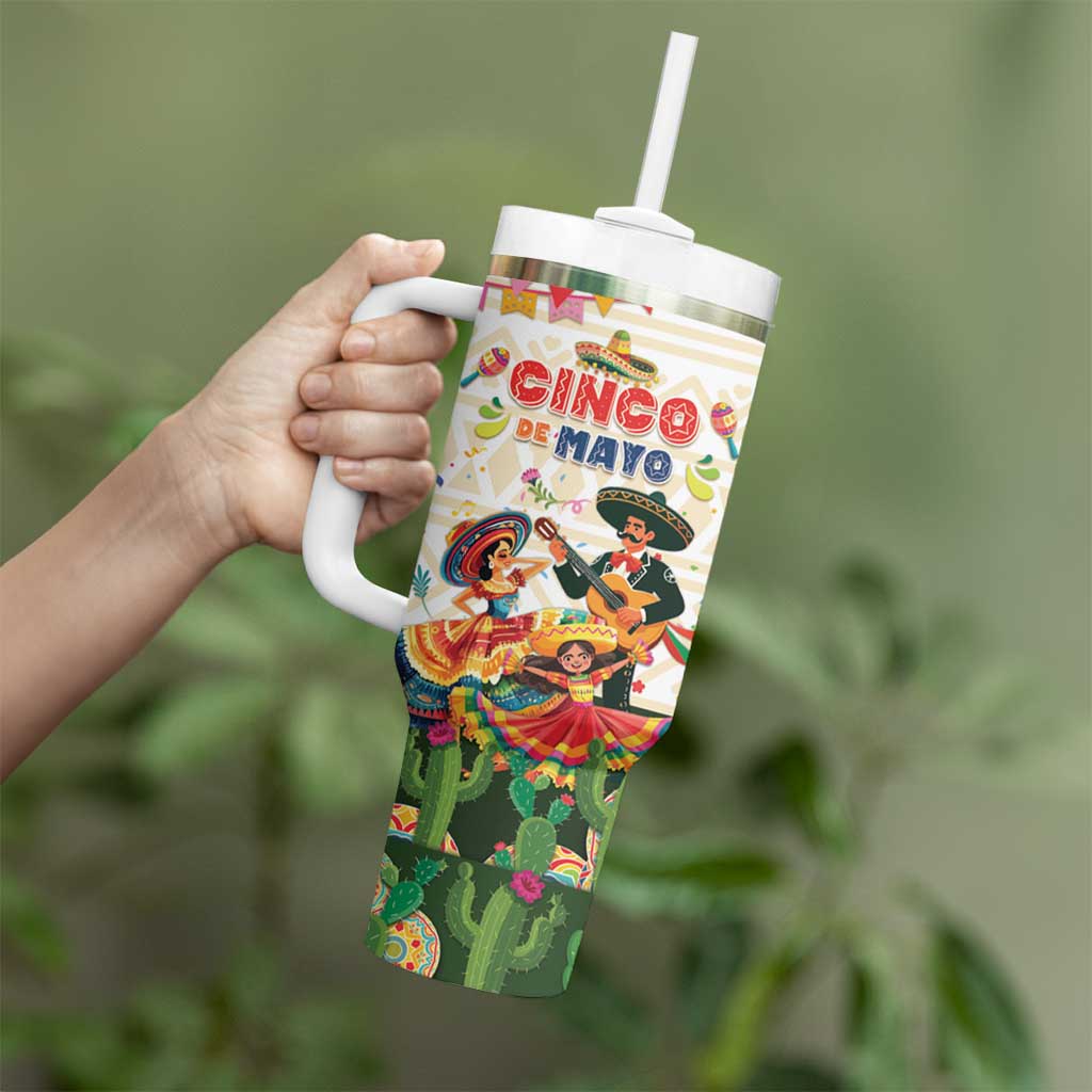 Mexico Cinco De Mayo Tumbler With Handle Dancing Mexican