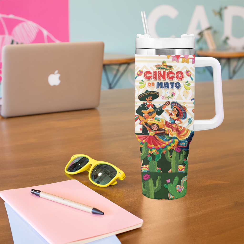 Mexico Cinco De Mayo Tumbler With Handle Dancing Mexican