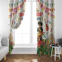 Mexico Cinco De Mayo Window Curtain Dancing Mexican
