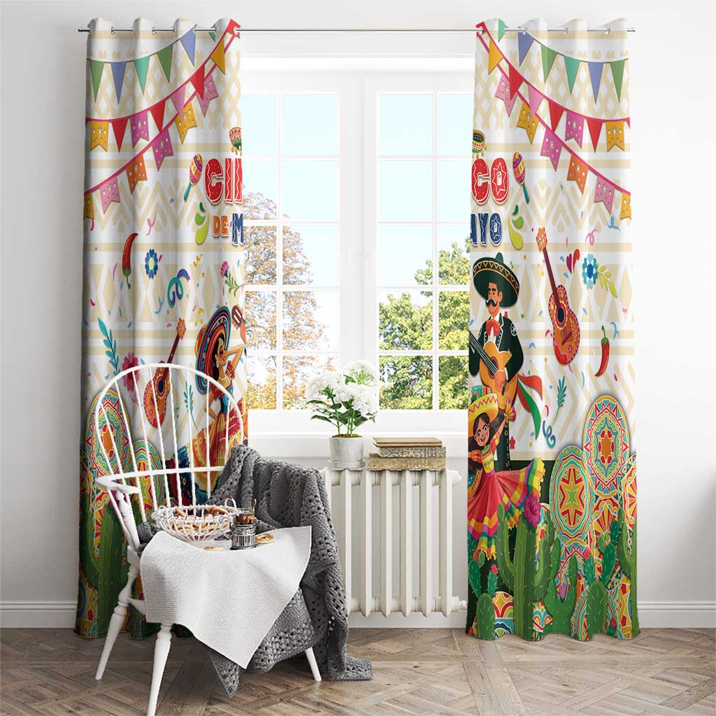 Mexico Cinco De Mayo Window Curtain Dancing Mexican