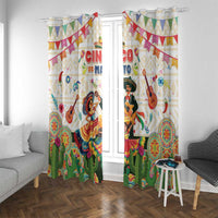 Mexico Cinco De Mayo Window Curtain Dancing Mexican