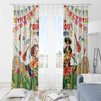Mexico Cinco De Mayo Window Curtain Dancing Mexican