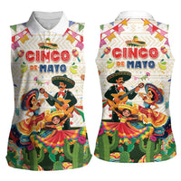 Mexico Cinco De Mayo Women Sleeveless Polo Shirt Dancing Mexican