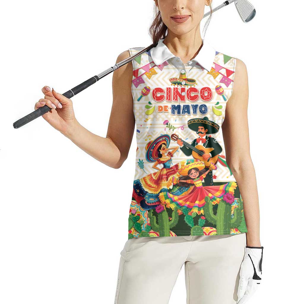 Mexico Cinco De Mayo Women Sleeveless Polo Shirt Dancing Mexican