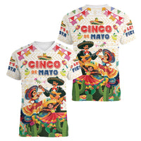 Mexico Cinco De Mayo Women V-Neck T-Shirt Dancing Mexican
