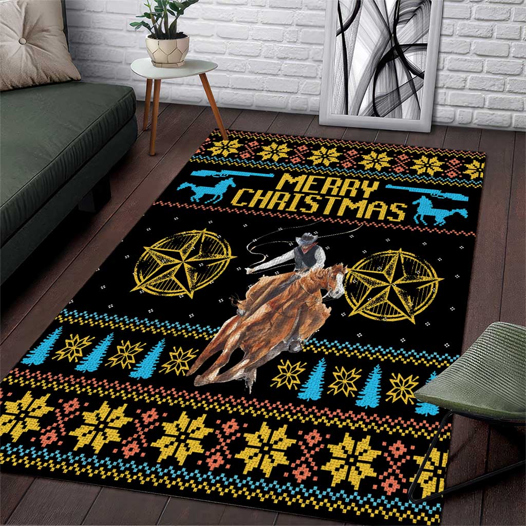 Cowboy Merry Christmas Area Rug DT04 - Wonder Print Shop