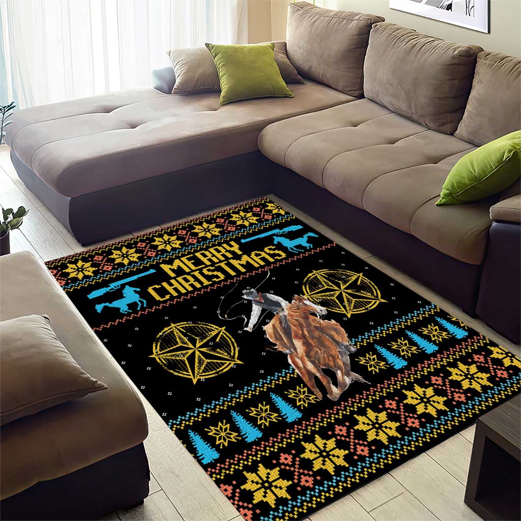Cowboy Merry Christmas Area Rug DT04 - Wonder Print Shop