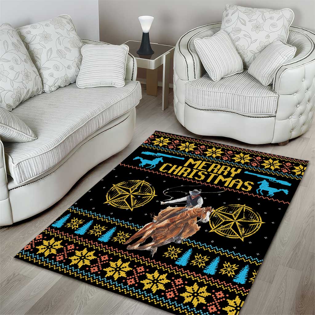 Cowboy Merry Christmas Area Rug DT04 - Wonder Print Shop