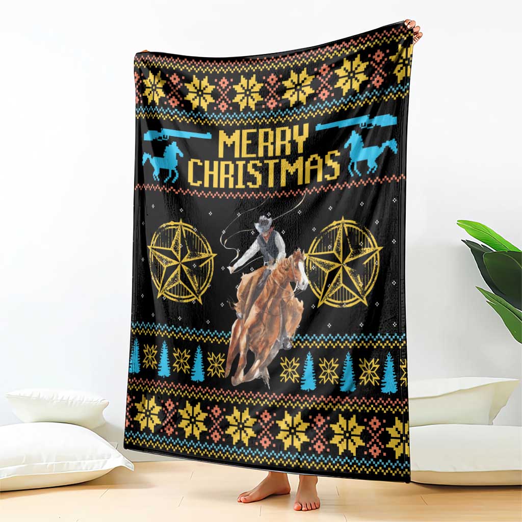 Cowboy Merry Christmas Blanket