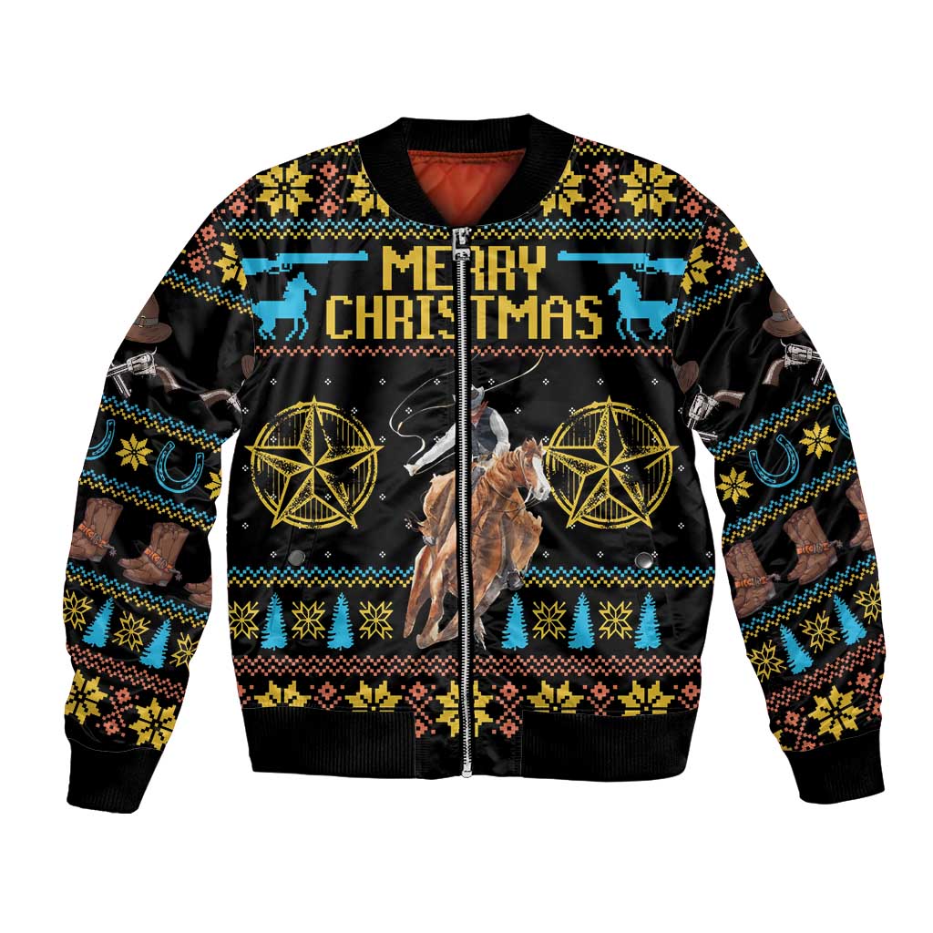 Cowboy Merry Christmas Bomber Jacket DT04 - Wonder Print Shop