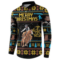 Cowboy Merry Christmas Button Sweatshirt DT04 - Wonder Print Shop