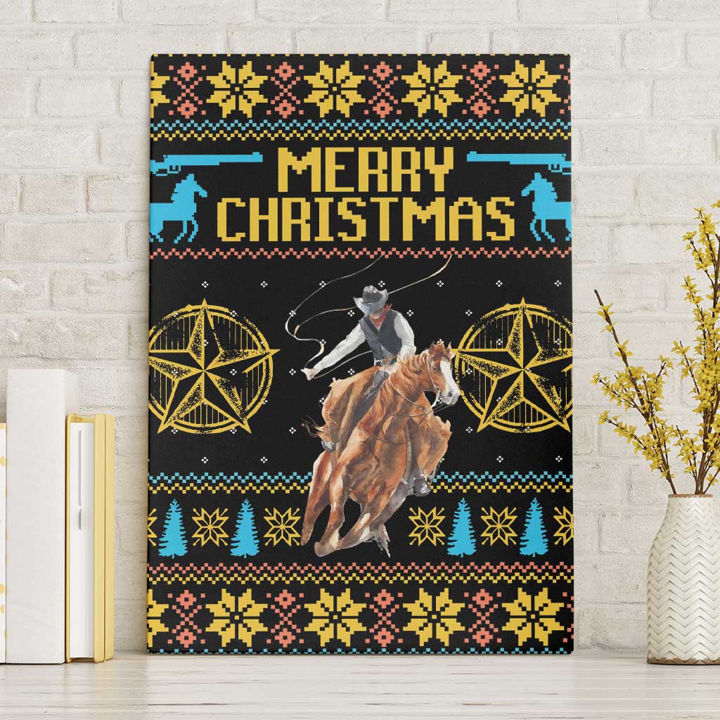 Cowboy Merry Christmas Canvas Wall Art DT04 - Wonder Print Shop