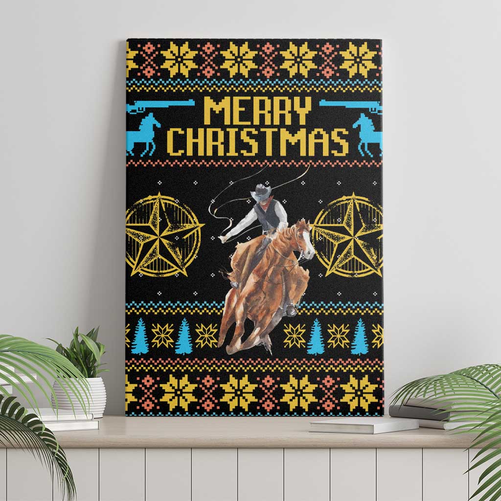 Cowboy Merry Christmas Canvas Wall Art DT04 - Wonder Print Shop