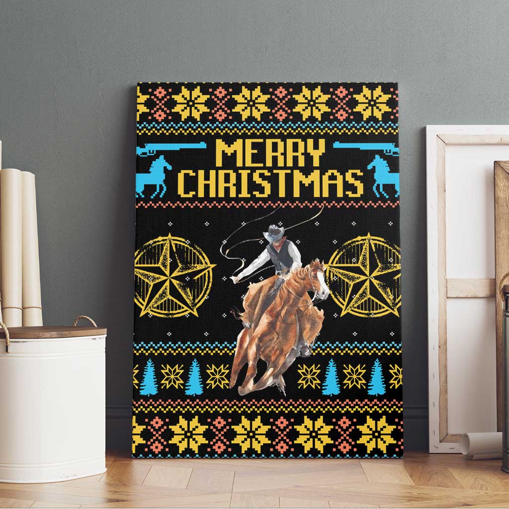 Cowboy Merry Christmas Canvas Wall Art DT04 - Wonder Print Shop